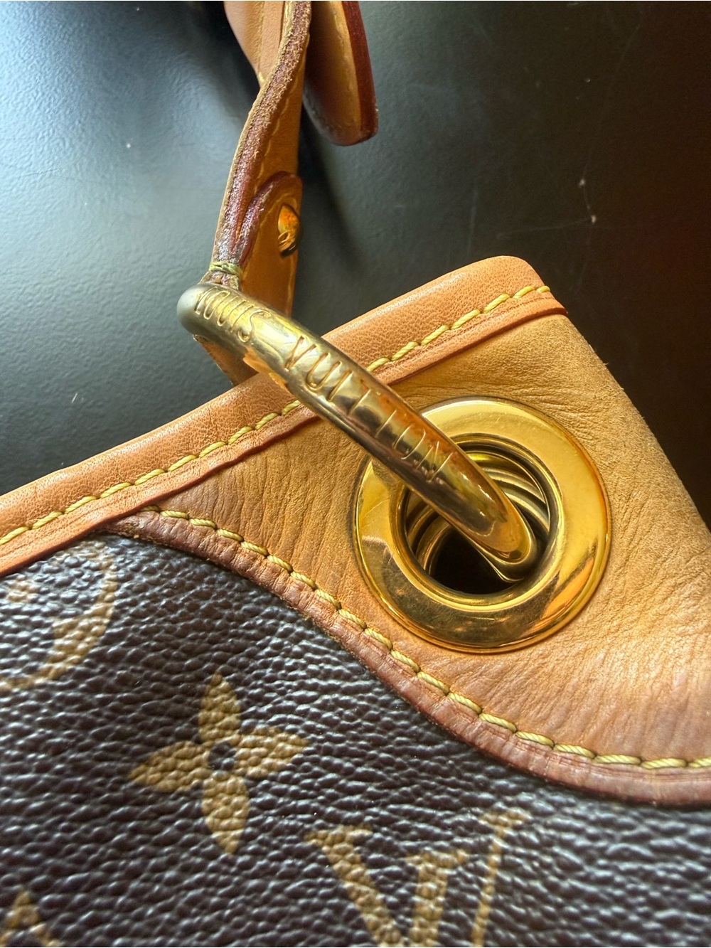 Louis Vuitton Galleria PM Monogram Canvas Brown Shoulder Bag with Gold Plate - Picture 5 of 17